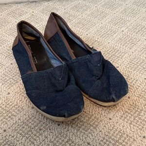 Toms Navy and Brown Espadrilles